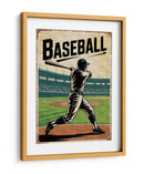 Béisbol clásico: afiche de litografía vintage con bateador - Andreas Magnusson | Cuadro decorativo de Canvas Lab