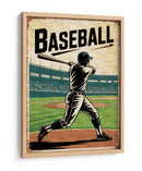 Béisbol clásico: afiche de litografía vintage con bateador - Andreas Magnusson | Cuadro decorativo de Canvas Lab