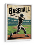 Béisbol clásico: afiche de litografía vintage con bateador - Andreas Magnusson | Cuadro decorativo de Canvas Lab
