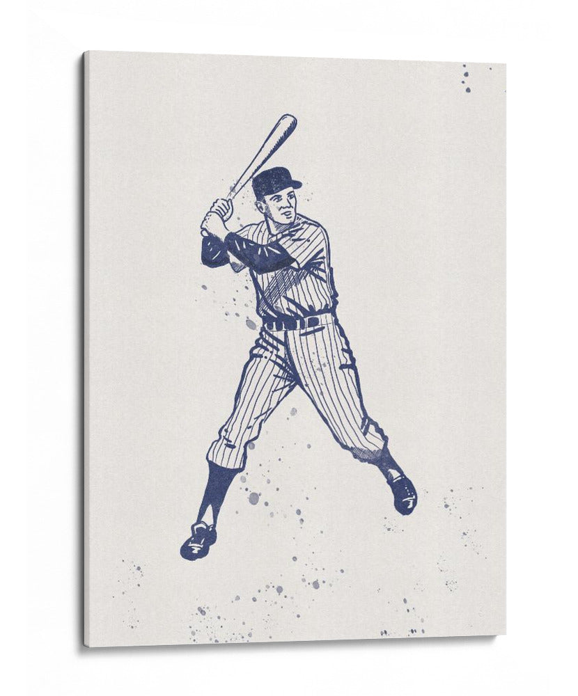 Dibujo a mano de bateador vintage - Nicholas | Cuadro decorativo de Canvas Lab