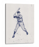 Dibujo a mano de bateador vintage - Nicholas | Cuadro decorativo de Canvas Lab