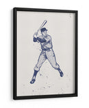 Dibujo a mano de bateador vintage - Nicholas | Cuadro decorativo de Canvas Lab