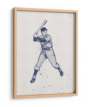 Dibujo a mano de bateador vintage - Nicholas | Cuadro decorativo de Canvas Lab