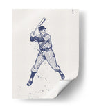 Dibujo a mano de bateador vintage - Nicholas | Cuadro decorativo de Canvas Lab