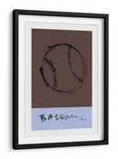 Minimalismo del béisbol: un estudio en trazos gestuales y costuras crudas sobre tinta marrón - cartissi | Cuadro decorativo de Canvas Lab