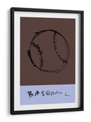 Minimalismo del béisbol: un estudio en trazos gestuales y costuras crudas sobre tinta marrón - cartissi | Cuadro decorativo de Canvas Lab
