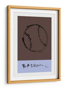 Minimalismo del béisbol: un estudio en trazos gestuales y costuras crudas sobre tinta marrón - cartissi | Cuadro decorativo de Canvas Lab