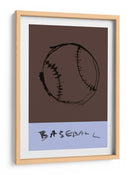 Minimalismo del béisbol: un estudio en trazos gestuales y costuras crudas sobre tinta marrón - cartissi | Cuadro decorativo de Canvas Lab