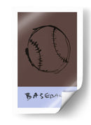 Minimalismo del béisbol: un estudio en trazos gestuales y costuras crudas sobre tinta marrón - cartissi | Cuadro decorativo de Canvas Lab