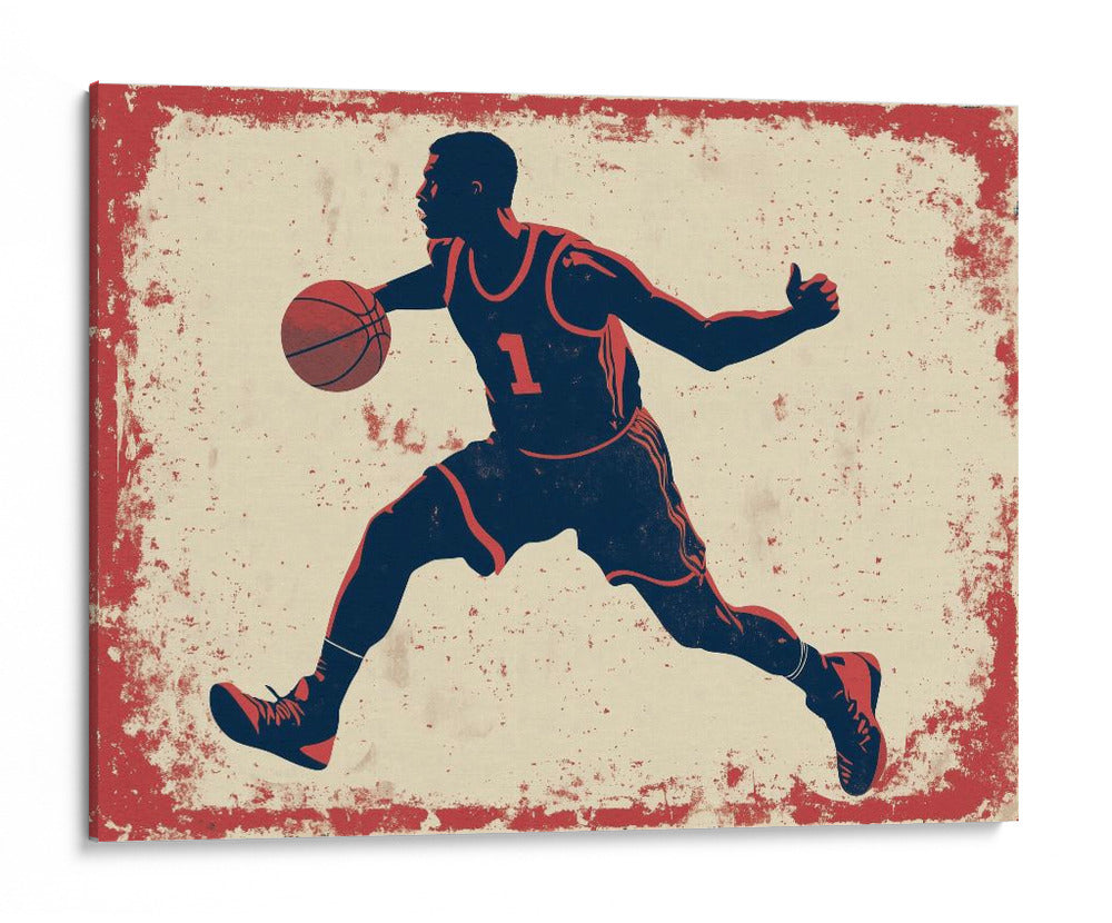 Dribling de baloncesto vintage - Fluidys Studio IV | Cuadro decorativo de Canvas Lab