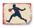 Dribling de baloncesto vintage - Fluidys Studio IV | Cuadro decorativo de Canvas Lab