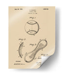 Dibujo de patente de béisbol antiguo - Andreas Magnusson | Cuadro decorativo de Canvas Lab