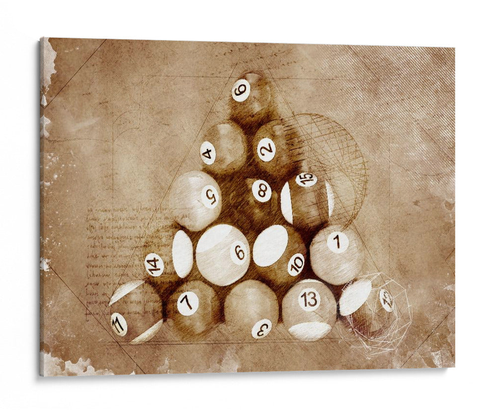 Geometría de bolas de billar antiguas - Justyna Jaszke | Cuadro decorativo de Canvas Lab