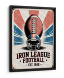 Afiche de metal vintage: Iron League Football, Est. 1948 - Andreas Magnusson | Cuadro decorativo de Canvas Lab
