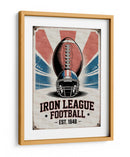 Afiche de metal vintage: Iron League Football, Est. 1948 - Andreas Magnusson | Cuadro decorativo de Canvas Lab