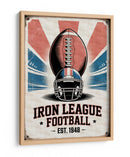 Afiche de metal vintage: Iron League Football, Est. 1948 - Andreas Magnusson | Cuadro decorativo de Canvas Lab