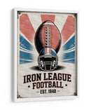 Afiche de metal vintage: Iron League Football, Est. 1948 - Andreas Magnusson | Cuadro decorativo de Canvas Lab