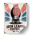 Afiche de metal vintage: Iron League Football, Est. 1948 - Andreas Magnusson | Cuadro decorativo de Canvas Lab