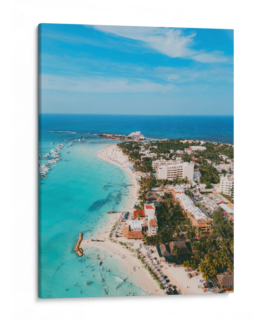 Playa Norte, Isla Mujeres desde el aire - Abner Fabian | Cuadro decorativo de Canvas Lab