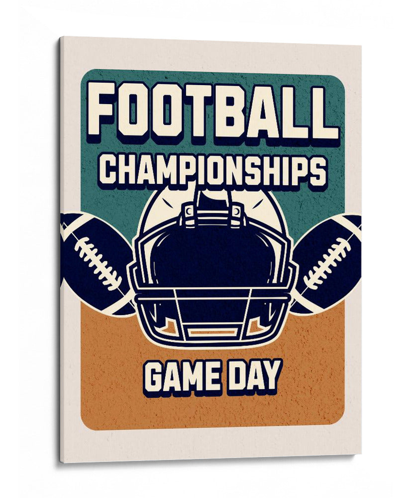 Cartel retro de campeonatos de fútbol americano: día de juego - Fluidys Studio IV | Cuadro decorativo de Canvas Lab