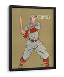 Dibujo antiguo de un jugador de béisbol sosteniendo un bate. - Edward Penfield | Cuadro decorativo de Canvas Lab
