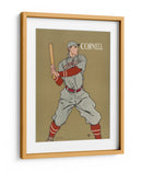 Dibujo antiguo de un jugador de béisbol sosteniendo un bate. - Edward Penfield | Cuadro decorativo de Canvas Lab