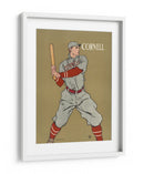 Dibujo antiguo de un jugador de béisbol sosteniendo un bate. - Edward Penfield | Cuadro decorativo de Canvas Lab