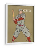 Dibujo antiguo de un jugador de béisbol sosteniendo un bate. - Edward Penfield | Cuadro decorativo de Canvas Lab