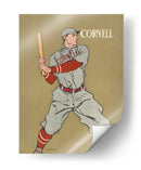 Dibujo antiguo de un jugador de béisbol sosteniendo un bate. - Edward Penfield | Cuadro decorativo de Canvas Lab