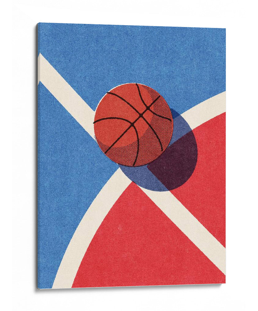 Geometría del contraste: un vistazo retro-minimalista al baloncesto - Daniel Coulmann | Cuadro decorativo de Canvas Lab