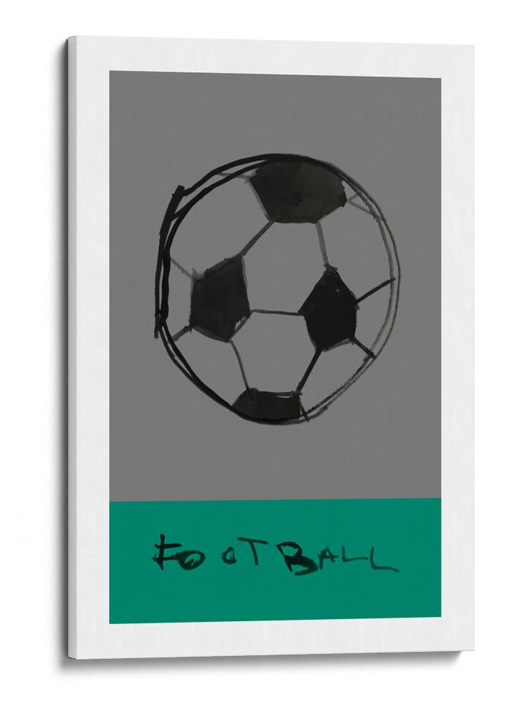 Fútbol gráfico minimalista en gris y teal - cartissi | Cuadro decorativo de Canvas Lab