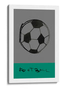 Fútbol gráfico minimalista en gris y teal - cartissi | Cuadro decorativo de Canvas Lab