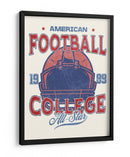 Gráfico vintage de fútbol americano universitario All-Star 1989 - Fluidys Studio IV | Cuadro decorativo de Canvas Lab