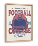 Gráfico vintage de fútbol americano universitario All-Star 1989 - Fluidys Studio IV | Cuadro decorativo de Canvas Lab