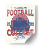 Gráfico vintage de fútbol americano universitario All-Star 1989 - Fluidys Studio IV | Cuadro decorativo de Canvas Lab