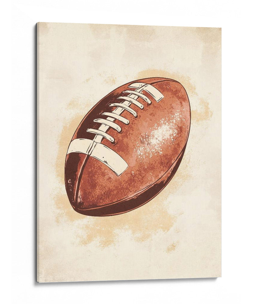 Ilustración vintage de un balón de fútbol americano - Fluidys Studio IV | Cuadro decorativo de Canvas Lab
