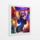 Neko de Neón - Puffy Design | Cuadro decorativo de Canvas Lab