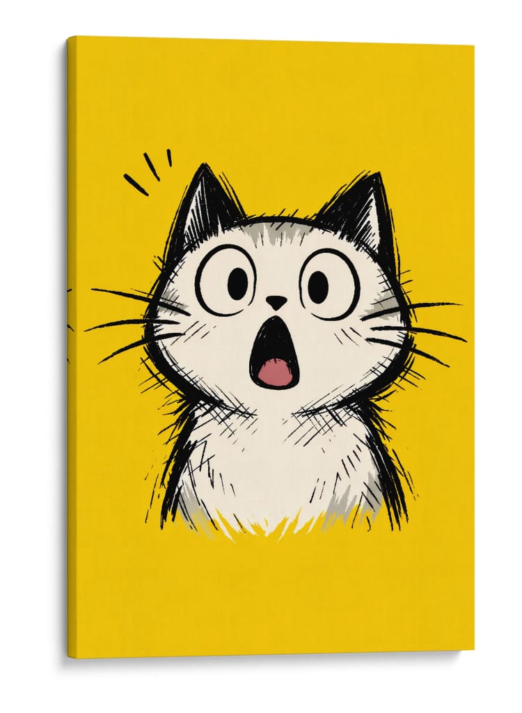 Gato Asombrado - Puffy Design | Cuadro decorativo de Canvas Lab