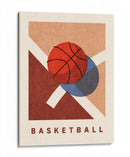 Rebote geométrico: un afiche retro de baloncesto de cancha minimalista - Daniel Coulmann | Cuadro decorativo de Canvas Lab
