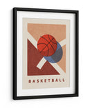 Rebote geométrico: un afiche retro de baloncesto de cancha minimalista - Daniel Coulmann | Cuadro decorativo de Canvas Lab