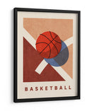 Rebote geométrico: un afiche retro de baloncesto de cancha minimalista - Daniel Coulmann | Cuadro decorativo de Canvas Lab