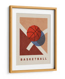 Rebote geométrico: un afiche retro de baloncesto de cancha minimalista - Daniel Coulmann | Cuadro decorativo de Canvas Lab