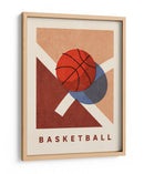 Rebote geométrico: un afiche retro de baloncesto de cancha minimalista - Daniel Coulmann | Cuadro decorativo de Canvas Lab