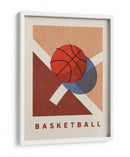 Rebote geométrico: un afiche retro de baloncesto de cancha minimalista - Daniel Coulmann | Cuadro decorativo de Canvas Lab