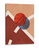 Sombras de cancha: un vistazo retro-minimalista al baloncesto - Daniel Coulmann | Cuadro decorativo de Canvas Lab