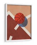 Sombras de cancha: un vistazo retro-minimalista al baloncesto - Daniel Coulmann | Cuadro decorativo de Canvas Lab