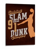 Slam Dunk Champions: Afiche retro de baloncesto - Fluidys Studio IV | Cuadro decorativo de Canvas Lab