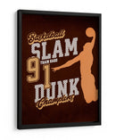 Slam Dunk Champions: Afiche retro de baloncesto - Fluidys Studio IV | Cuadro decorativo de Canvas Lab