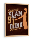 Slam Dunk Champions: Afiche retro de baloncesto - Fluidys Studio IV | Cuadro decorativo de Canvas Lab