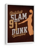Slam Dunk Champions: Afiche retro de baloncesto - Fluidys Studio IV | Cuadro decorativo de Canvas Lab